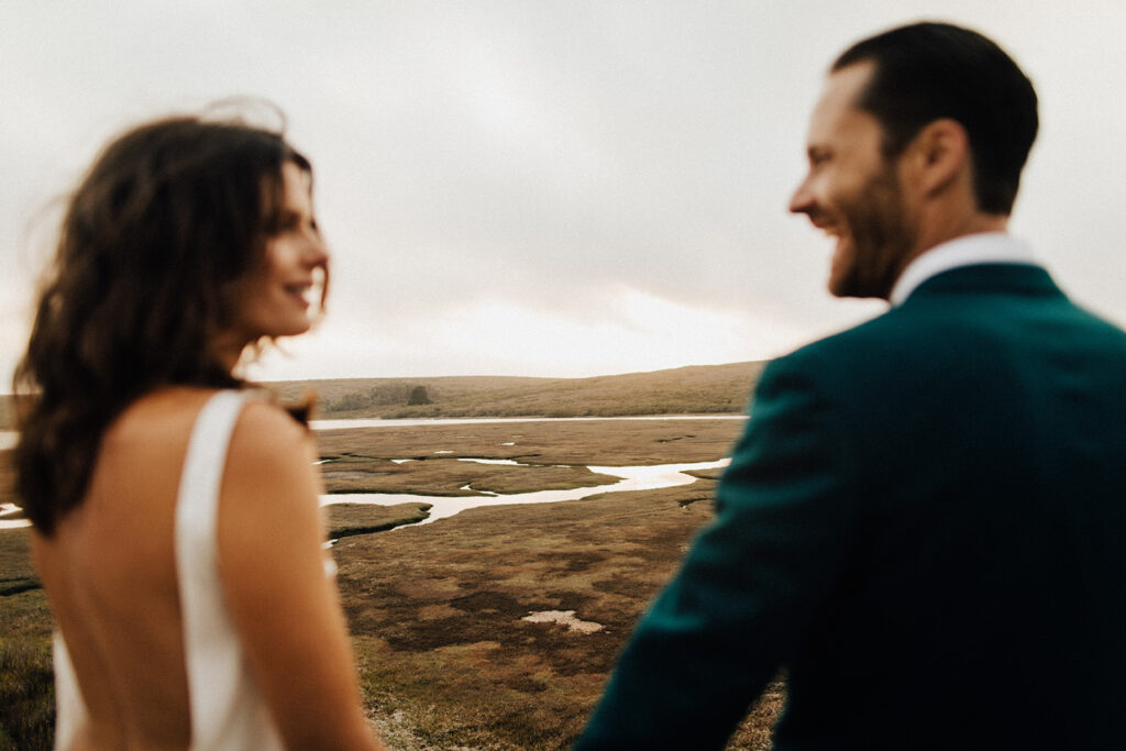 Couple in Inverness after elopement