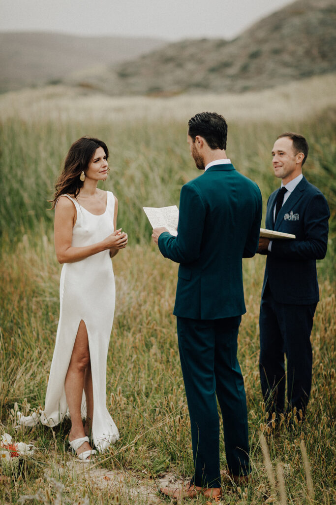 Intimate wedding ceremony in Point Reyes