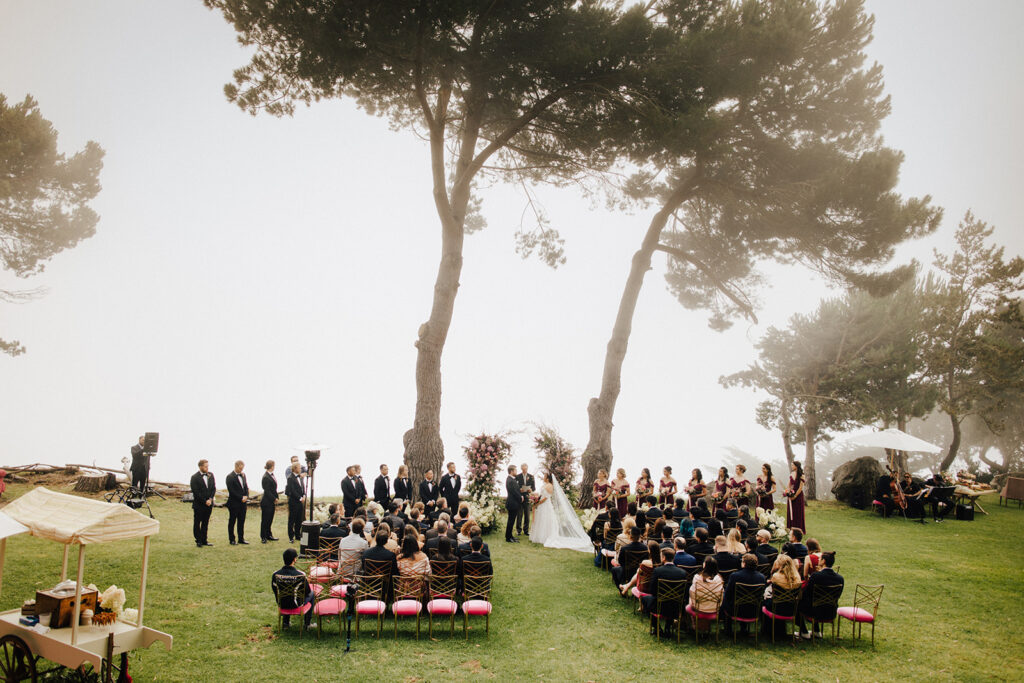 Big Sur wedding ceremony with ocean views