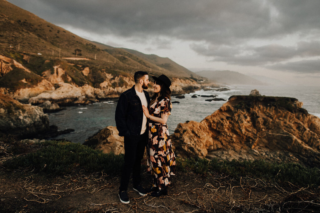 Couple at Garrapata State Park for engagement session