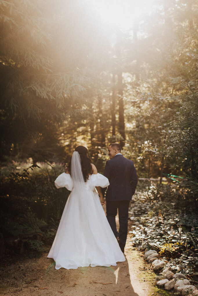 wedding ceremony in the California redwoods