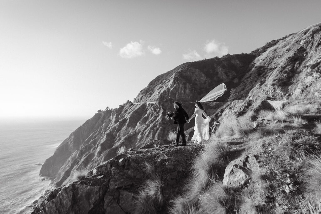 California cliffside wedding portraits at Post Ranch Inn