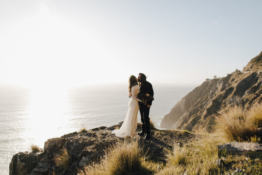 Golden hour wedding photos in Big Sur, California