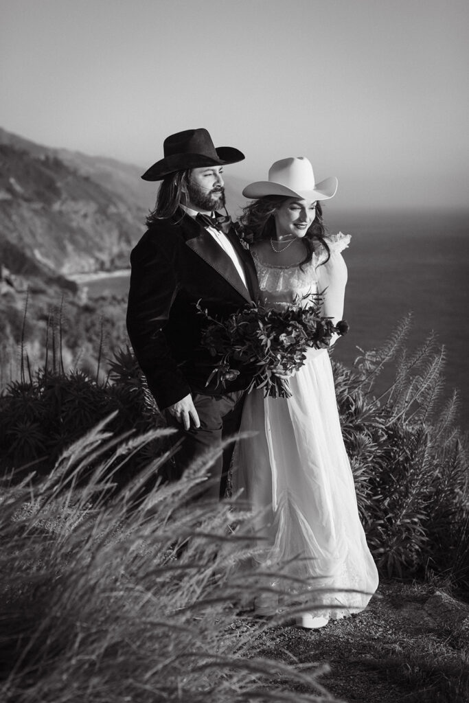 California cliffside wedding portraits at Post Ranch Inn