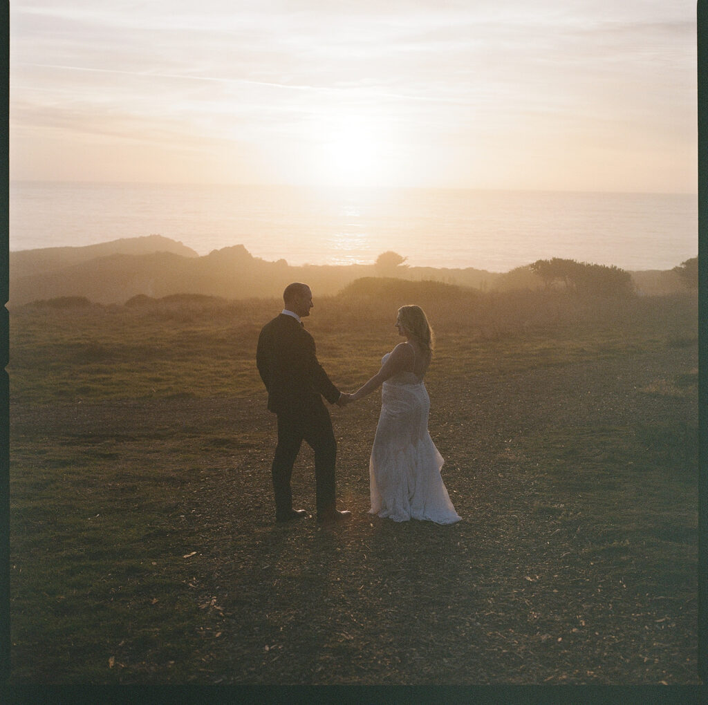 NorCal wedding portraits at sunset at The Sea Ranch Lodge